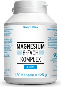 Hořčík 8x komplex 400 mg kapsle 180 kapslí