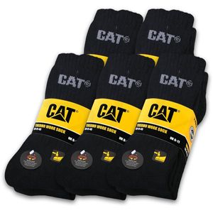 10 Paar CAT® CATERPILLAR THERMO WORK Arbeitssocken wärmende warme Winter Socken Strümpfe Socks Größe 41-45, Schwarz