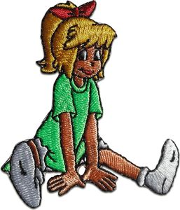 Bibi Blocksberg Sitzend Comic Kinder - Aufnäher, Bügelbild, Aufbügler, Applikationen, Patches, Flicken, Zum Aufbügeln, Größe: 7 x 6,1 cm