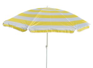 Sonnenschirm gelb weiß gestreift Schirm Strandschirm Ø 140 cm
