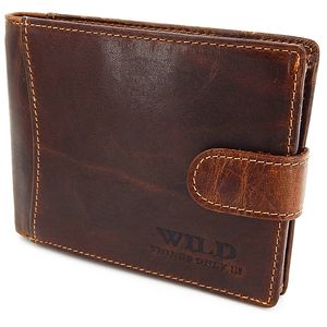 Herren Leder Geldbeutel mit Münzfach – RFID/NFC Schutz Geldbörse, Portemonnaie, Wallet für Männer (Braun)
