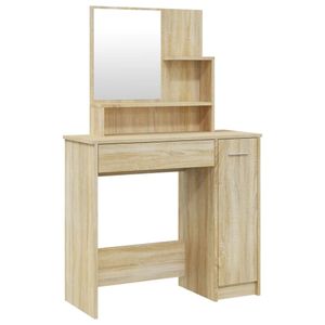 vidaXL Toaletní stolek se zrcadlem Dub Sonoma 86,5x35x136 cm