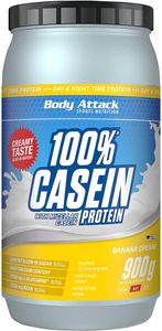 Body Attack 100% Casein Protein - 900 g Dose Banana Cream