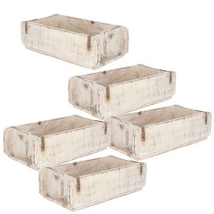 Novaliv 5x Holzkiste Vintage Weiß 30 x 15 x 10 cm Alte Ziegelform Holz EIN KAMMER Allzweckkiste aus recyceltem Altholz Jede Form EIN Unikat - Geschenkkiste