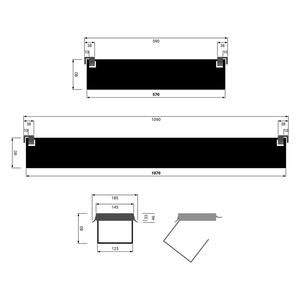 boho office® klappbare Kabelwanne in schwarz 107cm breit