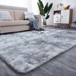 Rebiko Měkký koberec světle šedý plyšový plyš plyšový koberec 120x170 cm