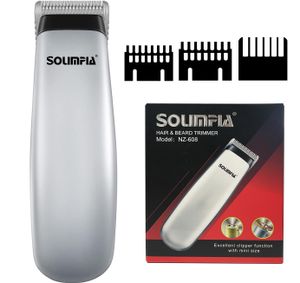 SOLIMPIA Haarschneider, Mini Cordless Haartrimmer, leiser kabelloser USB-Akku, tragbarer Haartrimmer mit 3 Führungskämmen