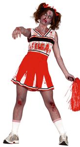 Zombie Cheerleaderin USA Kostüm für Damen Gr. M/L, Größe:M