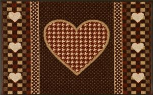 Waschbare Fußmatte - Houndstooth Heart - Herz 50x75 cm Wash+Dry Fußabstreifer