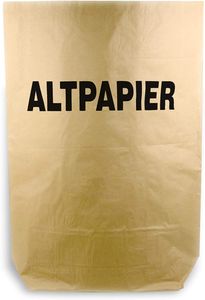Hypafol Papiermüllsäcke 120 liter|50 Stück, 2-lagig, 700x950+220 mm | Bedruckt "Altpapier" | kompostierbare Papiertüten | Kraftpapier