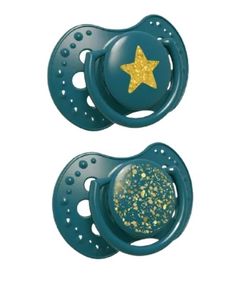 Lovi, Smoczek silikonowy, dynamiczny Stardust 3-6m 22/893 green, 2 sztuki