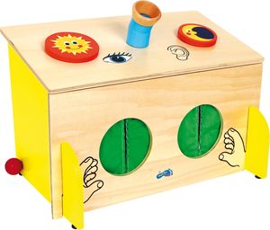 small foot Fühl-Box aus Holz, Sinnesspiel, schult spielerisch den Tast- Hör- und Sehsinn, ab 3 Jahren, 6989