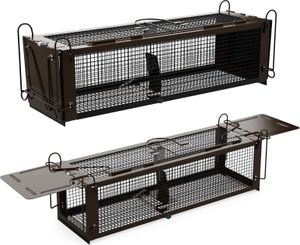 RatzFatz 2MTBSL60, 2x živá pasca Double Pack Large, prémiová pasca na potkany na opakované použitie, živá pasca na myši, 2 dvierka, nahrádza pasce Strike, Dormouse XXL, rukoväť na prenášanie, pasca na zvieratá, na opakované použitie
