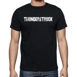 Herren Grafik T-Shirt Thunderstruck Öko-Verantwortlich Vintage Jahrgang Kurzarm Lustige Druck Geburtstag Geschenk Mann