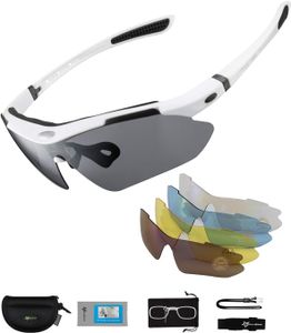 ROCKBROS Photochromatische Sonnenbrille Sportbrillen UV400, für Outdoor-Sport Motorradfahren Angeln, Weiß ROCKBROS Photochromatische Sonnenbrille Sportbrillen UV400, für Outdoor-Sport Motorradfahren Angeln, Weiß