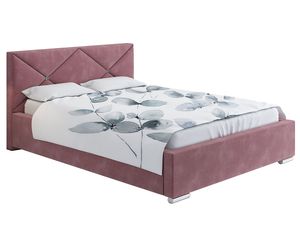 GRAINGOLD Polsterbett 120x200 cm Rise - Bett mit Bettkasten und Lattenrost, Modernes Doppelbett - Rosa