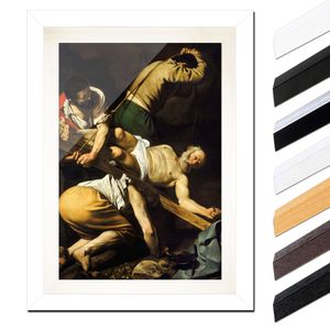 Caravaggio - Die Kreuzigung des Apostels Petrus, Farbe:Weiß Glatt, Größe:30x40cm A3