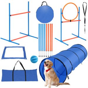 Yakimz Agility Set Hunde 5 in 1 Agility-Übungs-Set Slalom-Hundetunnel-Sprungring-Pausenbox Hundesport Trainingsplatz