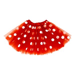 Oblique Unique Tutu Tütü Mädchen Rock rot weiß Gepunktet Kostüm Accessoire für Fasching Karneval Motto Party