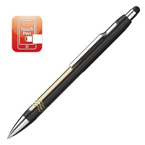 Schneider Schreibgeräte Kugelschreiber Epsilon Touch, Druckmechanik, XB, blau, Schaftfarbe: schwarz-gold