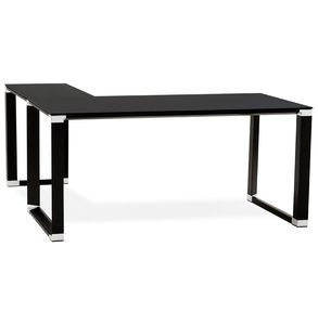 Kokoon® Schreibtisch / Besprechungstisch/ Office Desk WARNER 160x170x73 cm,Glas, Schwarz,87,5 kg