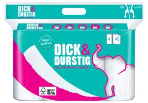 Dick & Durstig weiß (2-lagig, 4 Rollen)