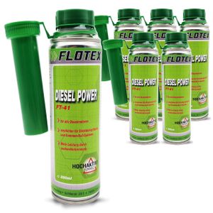 Flotex Diesel Power, 6 x 250ml Additiv Kraftstoffsystemzusatz für alle Dieselmotoren