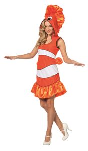 L3202280-42 orange-weiß Damen Clownfisch Fisch Kostüm Gr.42