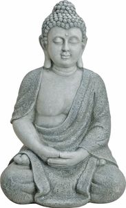 XXL Großer Buddha 62 cm Steinfigur Garten Deko Figur Skulptur Feng Shui sitzend