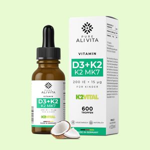 ALIVITA Vitamin D3 + K2 für Kinder 20ml 600 Tropfen K2VITAL