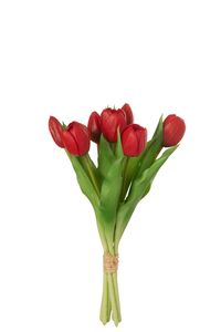 J-Line - Kytica umelých tulipánov 'Munia' (červená, 7 kusov, malá)