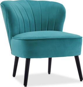 MCombo Sessel Relaxsessel für Wohnzimmer, Moderner Loungesessel Polsterstuhl mit Metallbeine, Samt, 4720 (Türkis)