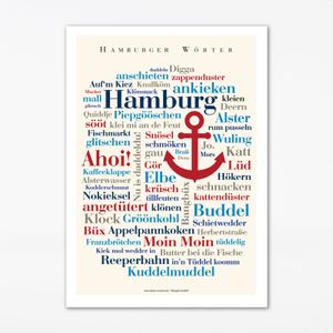 Poster Hamburger Wörter (50x70 cm)
