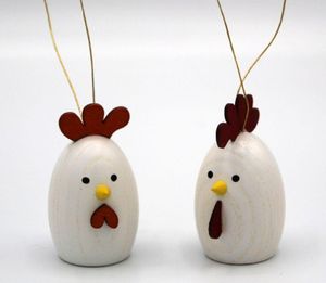 Osterdekoration Baumbehang Huhn & Hahn Höhe 6cm NEU