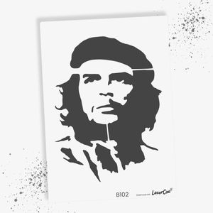 LaserCad Schablonen BANKSY Streetart  (B102, Che Guevara, DIN A5) Stencil für Graffiti, Airbrush, Deko