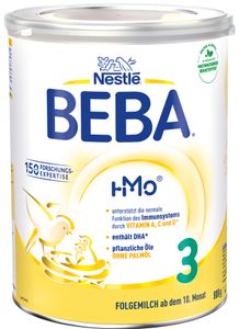 Nestlé BEBA 3, Säugling Milch, Babynahrung, Folgenahrung, Folgemilch, Ab dem 10. Monat, Dose, 6 x 800 g, 12514025
