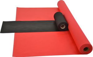 Sensalux Kombi-Set 1 Tischdeckenrolle 1,5m x 25m rot + Tischläufer 30cm schwarz
