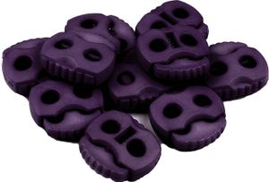 10 Kordelstopper mit zwei Löchern 20x20mm, Durchzug 5mm - 35 Farben