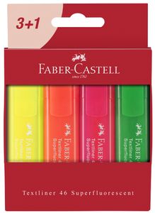 Zakreślacz 1546 Faber Castell Opakowanie Kartonowe 4 Szt.