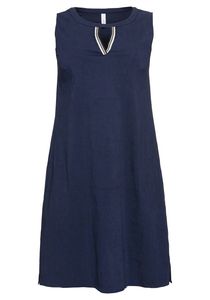 sheego Damen Große Größen Kleid aus elastischer Baumwoll-Qualität Tunikakleid Citywear sportlich Rundhals-Ausschnitt - unifarben