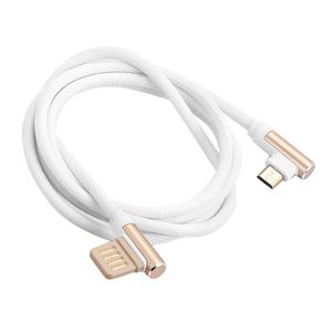 Mikro USB Charger Ladekabel Ersatz 90 Grad Rechtwinklig USB-Ladekabel LED Leuchtet Ersatz-Ladegerät für USB-C-Geräten Farbe Weiß