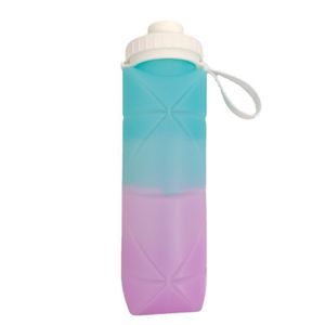 ["600ml Faltbare Wasserflasche Auslaufsicheres Silikon Tragbare Wasserflaschen Für Reisen Camping Wandern Draussen, Blauviolett"],