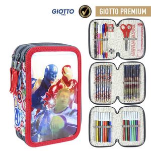 Cerda Group Filled Pencil Case Triple Giotto Premium Metallized Avengers Multicolor One Size