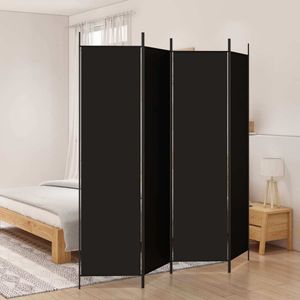 vidaXL 4-częściowy parawan składany czarny 200x200 cm tkanina vidaXL 4-częściowy parawan składany czarny 200x200 cm tkanina