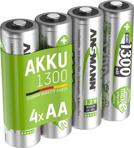 ANSMANN Akku AA 1,2V 1300mAh, 4 Stück, wiederaufladbar mit maxE