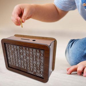 Spardose Holz, Wiederverwendbare Spardose, Retro Sparbüchse Hilft Kindern und Erwachsenen Die Gewohnheit Zum Sparen, 1000€, Holz