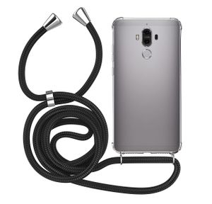 MyGadget Handykette für Huawei Mate 9 TPU Hülle mit Band - Handyhülle mit Handyband zum Umhängen Kordel Schnur Case Schutzhülle - Schwarz