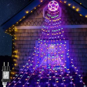 Jopassy LED rozprávkové svetlá vianočný stromček reťaz 319 LED diód plášť stromu 8 režimov RGB
