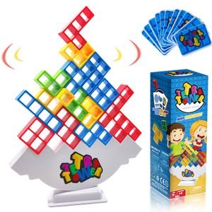 Tetra Tower Spiel,Tetris Balance Spielzeug Tower Game, Stapelturm Spielzeug Geschenke,Stapelblöcke Balancing Spiel für Jungen Mädchen ab Jahre 5+