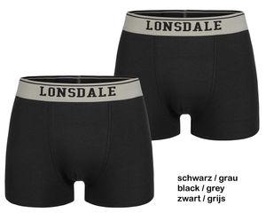 Lonsdale Londale Oxfordhire Pánské boxerky 2k Grey Black Barva: černá, Velikost: XXL